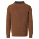 REDMOND Casual Herren Strick-Troyer Zipper Comfort Baumwollmix Braun