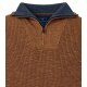 REDMOND Casual Herren Strick-Troyer Zipper Comfort Baumwollmix Braun