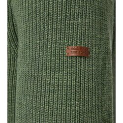 REDMOND Casual Herren Strick-Troyer Zipper Comfort Baumwollmix Grün