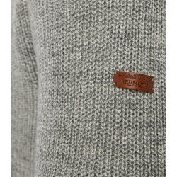 REDMOND Casual Herren Strick-Troyer Zipper Comfort Baumwollmix Grau