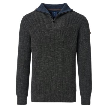 REDMOND Casual Herren Strick-Troyer Zipper Comfort Baumwollmix Anthrazit