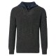 REDMOND Casual Herren Strick-Troyer Zipper Comfort Baumwollmix Anthrazit