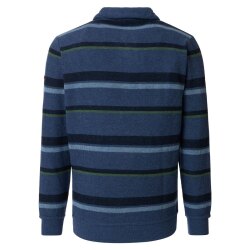REDMOND Casual Herren Strick-Troyer Zipper Comfort Blau...