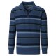 REDMOND Casual Herren Strick-Troyer Zipper Comfort Blau gestreift