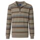 REDMOND Casual Herren Strick-Troyer Zipper Comfort Braun gestreift