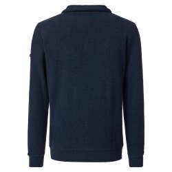REDMOND Casual Herren Strick-Troyer Zipper Comfort Blau