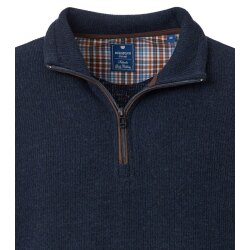 REDMOND Casual Herren Strick-Troyer Zipper Comfort Blau