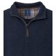 REDMOND Casual Herren Strick-Troyer Zipper Comfort Blau