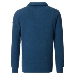 REDMOND Casual Herren Strick-Troyer Zipper Comfort Blau