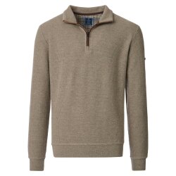 REDMOND Casual Herren Strick-Troyer Zipper Comfort Beige