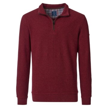 REDMOND Casual Herren Strick-Troyer Zipper Comfort Rot