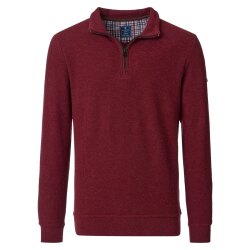 REDMOND Casual Herren Strick-Troyer Zipper Comfort Rot