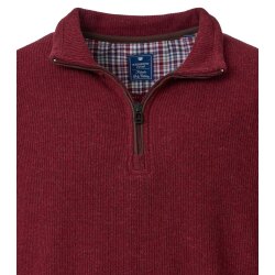 REDMOND Casual Herren Strick-Troyer Zipper Comfort Rot