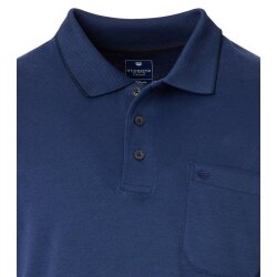 REDMOND Casual Herren Polo-Shirt Langarm Comfort Bi-Color Blau