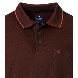 REDMOND Casual Herren Polo-Shirt Langarm Comfort Bi-Color Terra