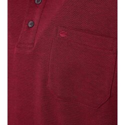 REDMOND Casual Herren Polo-Shirt Langarm Comfort Bi-Color Rot