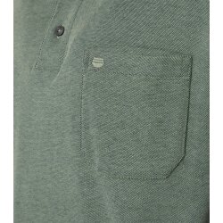 REDMOND Casual Herren Polo-Shirt Langarm Comfort Bi-Color Hellgrün