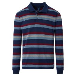 REDMOND Casual Herren Polo-Shirt Langarm Comfort Blau...