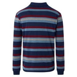 REDMOND Casual Herren Polo-Shirt Langarm Comfort Blau...