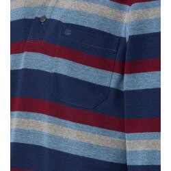 REDMOND Casual Herren Polo-Shirt Langarm Comfort Blau gestreift