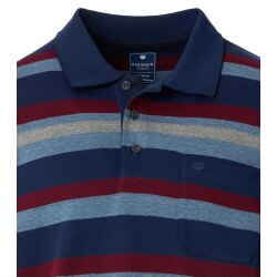 REDMOND Casual Herren Polo-Shirt Langarm Comfort Blau gestreift