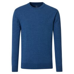 REDMOND Casual Herren Pullover Langarm Rundhals Comfort Blau