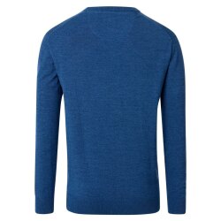 REDMOND Casual Herren Pullover Langarm Rundhals Comfort Blau