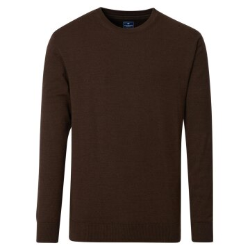 REDMOND Casual Herren Pullover Langarm Rundhals Comfort Braun