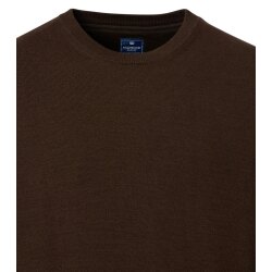 REDMOND Casual Herren Pullover Langarm Rundhals Comfort Braun