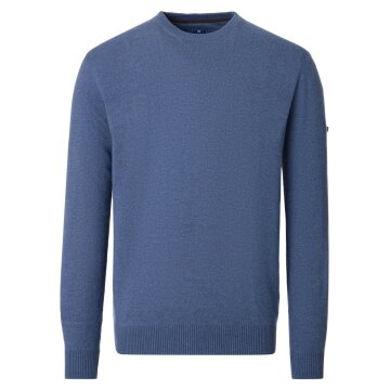 REDMOND Casual Herren Pullover Langarm Rundhals Comfort Mittelblau