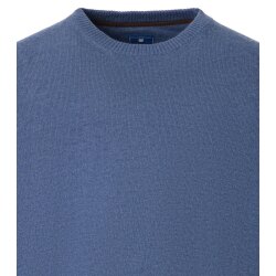 REDMOND Casual Herren Pullover Langarm Rundhals Comfort Mittelblau