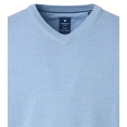 REDMOND Casual Herren Pullover Langarm V-Neck Comfort Hellblau