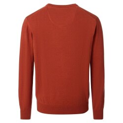 REDMOND Casual Herren Pullover Langarm V-Neck Comfort Terra