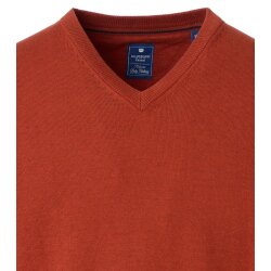 REDMOND Casual Herren Pullover Langarm V-Neck Comfort Terra