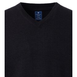 REDMOND Casual Herren Pullover Langarm V-Neck Comfort Schwarz
