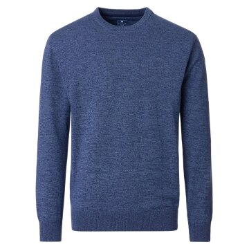 REDMOND Casual Herren Pullover Langarm Rundhals Comfort Mittelblau