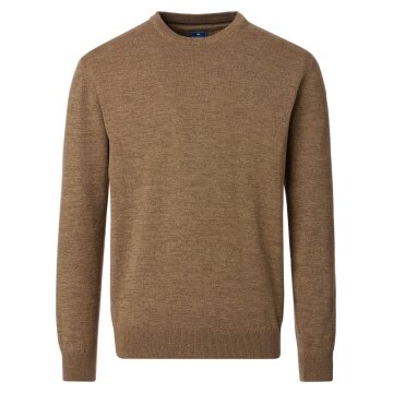REDMOND Casual Herren Pullover Langarm Rundhals Comfort Braun
