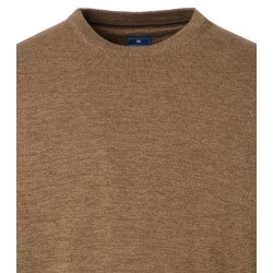 REDMOND Casual Herren Pullover Langarm Rundhals Comfort Braun