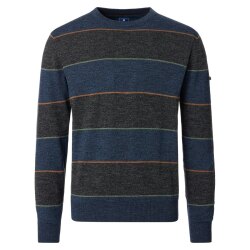 REDMOND Casual Herren Pullover Rundhals Comfort Blau...