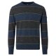 REDMOND Casual Herren Pullover Rundhals Comfort Blau gestreift