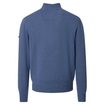 REDMOND Casual Herren Strick-Troyer Zipper Comfort Baumwollmix Blau