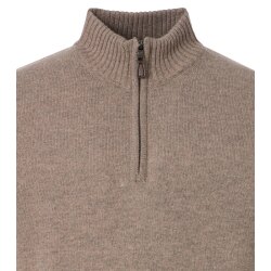 REDMOND Casual Herren Strick-Troyer Zipper Comfort Baumwollmix Braun