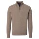REDMOND Casual Herren Strick-Troyer Zipper Comfort Baumwollmix Braun