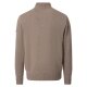 REDMOND Casual Herren Strick-Troyer Zipper Comfort Baumwollmix Braun