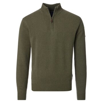 REDMOND Casual Herren Strick-Troyer Zipper Comfort Baumwollmix Grün