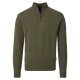 REDMOND Casual Herren Strick-Troyer Zipper Comfort Baumwollmix Grün