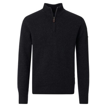 REDMOND Casual Herren Strick-Troyer Zipper Comfort Baumwollmix Anthrazit