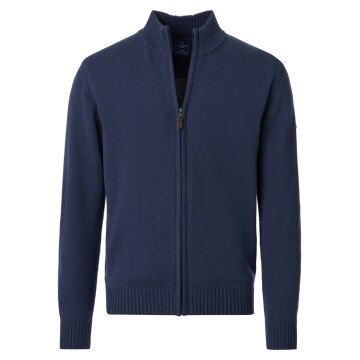 REDMOND Casual Herren Strickjacke Zipper Comfort Baumwollmix Blau