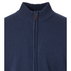 REDMOND Casual Herren Strickjacke Zipper Comfort Baumwollmix Blau