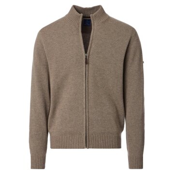 REDMOND Casual Herren Strickjacke Zipper Comfort Baumwollmix Braun